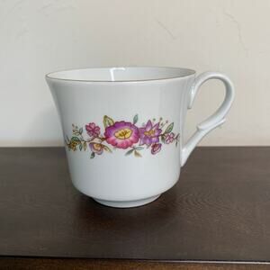Favolina Poland Pink Purple Yellow Floral Spray Coffee Cup China Porcelain